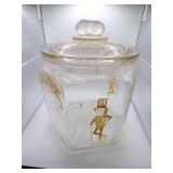 Antique Ocatagon Glass Mr Peanut Store Counter