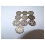 10 Silver Mercury Dimes