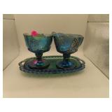 Vintage Indiana Carnival Glass Creamer - Sugar &