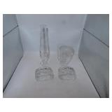Waterford Crystal = Bud Vase - 2 Napkin Rings &