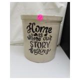 Antique "Painted" 1 Gallon Stoneware Crock = 8"