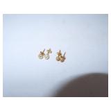 2 Pair 14K Gold Pierced Earrings (tiny) .83 grams