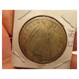 1873 US Seated Liberty Silver Dollar