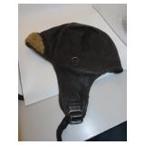 WWI Aviator Leather Skull Cap