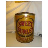 Large Antique Light Sweet Burley Tobacco Tin Can