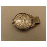 Vintage Sterling Silver Money Clip with 1946