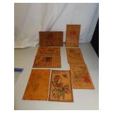 8 Antique Leather Post Cards (Dates from 1906 -