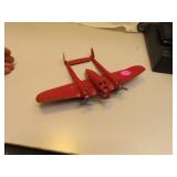 Vintage Pressed Steel Airplane = 8&1/2" x 6"