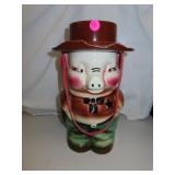 Vintage Western Sheriff Pig Cookie Jar - Big Chip