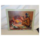 Antique Santa Fe Railroad 1927 Calendar Cardboard