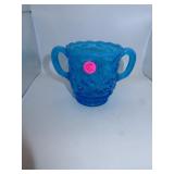 Vintage Fenton Blue Opalescent Sugar Bowl =