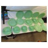 20 Piece - Fire King Jane Ray Jadeite = 7 Dinner