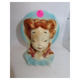 Vintage 7" Royal Copley Head Vase Wall Pocket