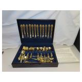 International China 65 Piece Gold Toned Stainless
