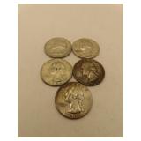 5 Silver Quarters