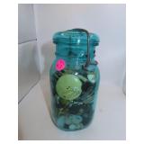 Vintage Bicentennial Quart Ball Jar with Buttons