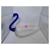 Vintage New Martinsville Cobalt Blue & Clear Swan