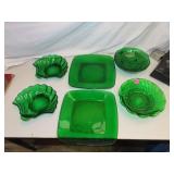 6 Piece Vintage Anchor Hocking Forest Green