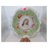 Antique Porcelain Portrait Bowl = 9&1/2" x 2&1/4"