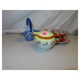 Vintage Porcelain TeaCup -Basket & Bavaria Creamer