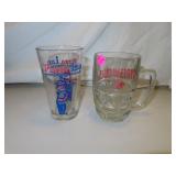 Vintage Budweiser Mug = 5&1/2" and Pizza Hut Glass
