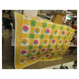 Beautiful Vintage Hand Stitched Quilt = 89' x 60'