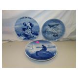 3 Delft Blue Plates - 2 Are Greenland Air Base