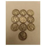 10 Silver Mercury Dimes