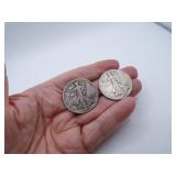 1943S & 1945 Silver Walking Liberty Half Dollar