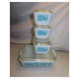 Vintage 4 piece Pyrex Butter Print Amish