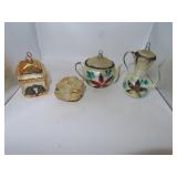 4 Antique Mercury Glass Christmas Ornaments