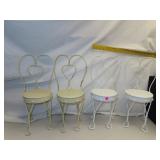 4 Twisted Wire Ice Cream Parlor Doll Chairs 17&1/2