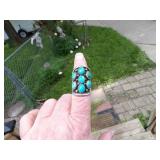 NICE Silver & Turquoise Ring Size 7.75 (unsigned)