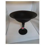 Vintage Tiffin Satin Black Amethyst Compote =