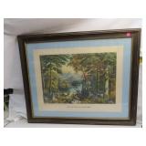 NO SHIPPING -Vintage Currier & Ives "The Woodlands