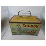 Antique FASHION Cut Plug Tobacco Tin = 7&7/8" x