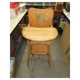 NO SHIPPING - Antique Wood High Chair - Very