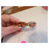 Vintage Native American Sterling & Coral Bracelet