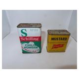 2 Vintage Spice Tins