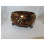 Vintage Fenton Grape & Cable Footed Fernery Bowl =