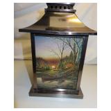 Decorative Metal & Glass Candle Lamp = 10&1/4" x