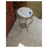 Plant Stand (Brass with Marble Top) = 29" tallx15"