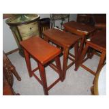 4 Short Bar Stools (3 Tops are the same & 1