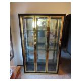 LARGE GLASS LIGHTED HUTCH (glass shelves)
