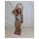 Vintage 1976 Ceramic Indian Statue = 12"