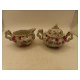 Vintage Lefton "Rose Chintz" Small Cream & Sugar
