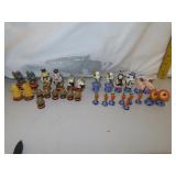 Miniature Farm Animals Porcelain Chess Set =