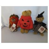 3 Boyds Halloween Bears - Tallest = 8&1/2"