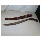 Vintage Knife with Sheath = 14&3/4" long -Made in