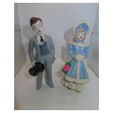 2 Vintage Chalkware Figurines = 7&1/2" each
